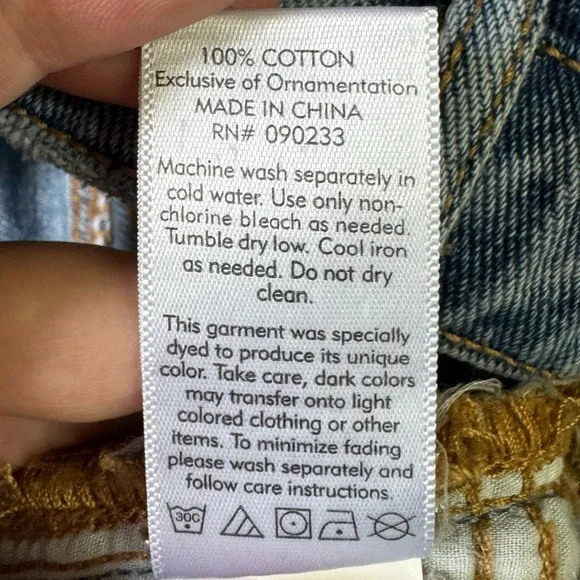 Pacsun shorts women 26 100% cotton embroidered floral high rise denim blue - Picture 8 of 11